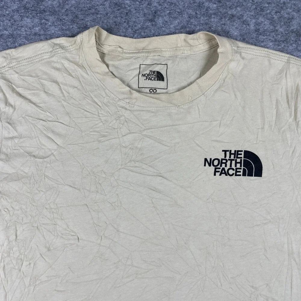 The North Face T-Shirt Mens M Tan Tested & Proven Circular Design Short Sleeve